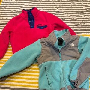 Gap and North Face Kids Pink and Aqua Jackets